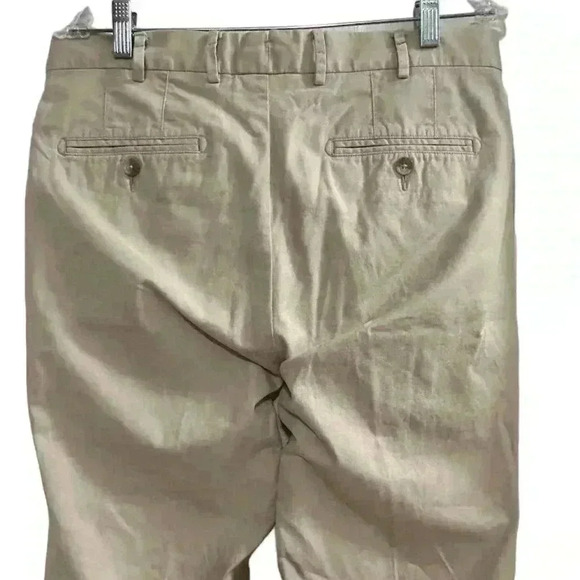 Peter Millar Men's Chino Pants Size 33 Beige Flat Front Straight Leg - Picture 4 of 9